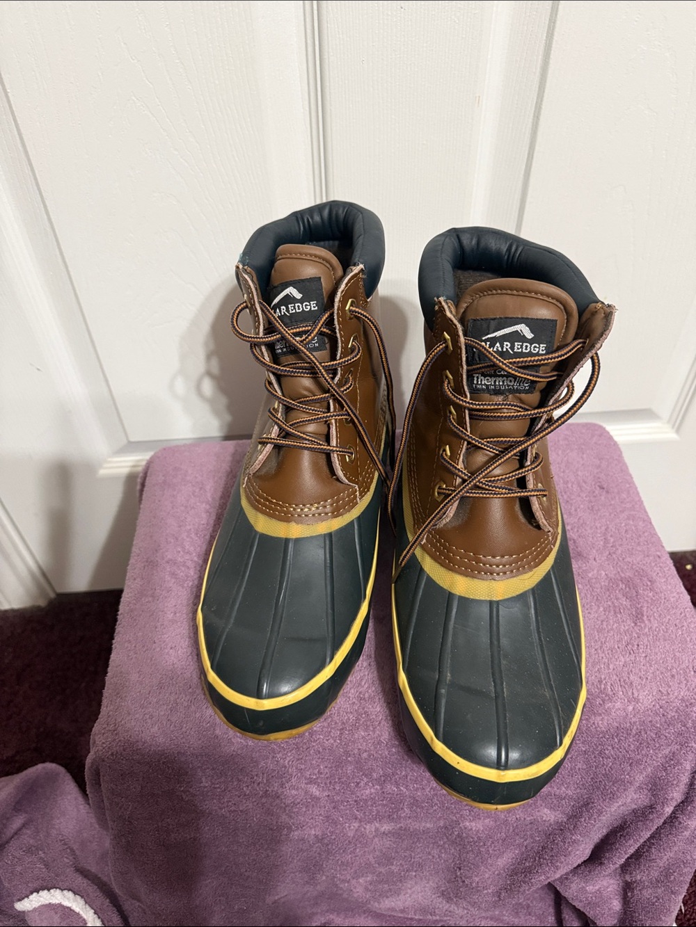 Men's Brown and Black Waterproof Winter Boots